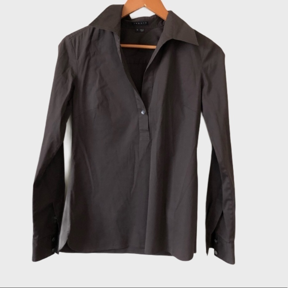 THEORY brown blouse
